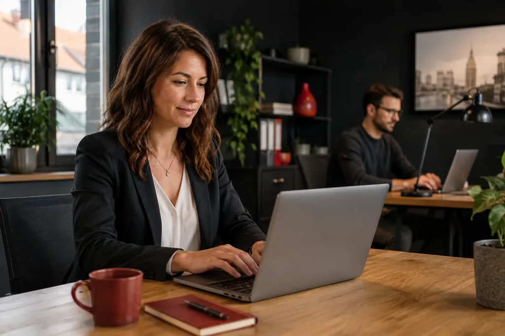 Professionnels travaillant sur des ordinateurs portables